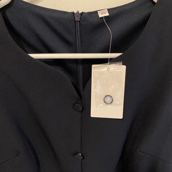 Front Button Navy Blue Dress - Picture 2 of 5